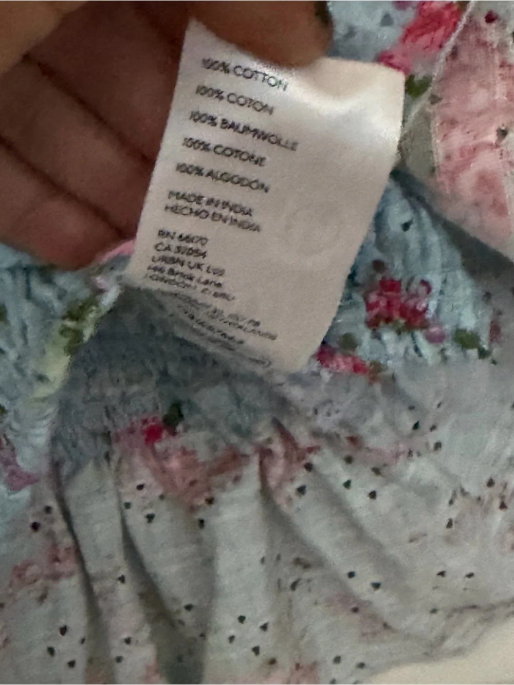 Free People Light Blue Floral Favorite Girl Smocked Ruffle Top